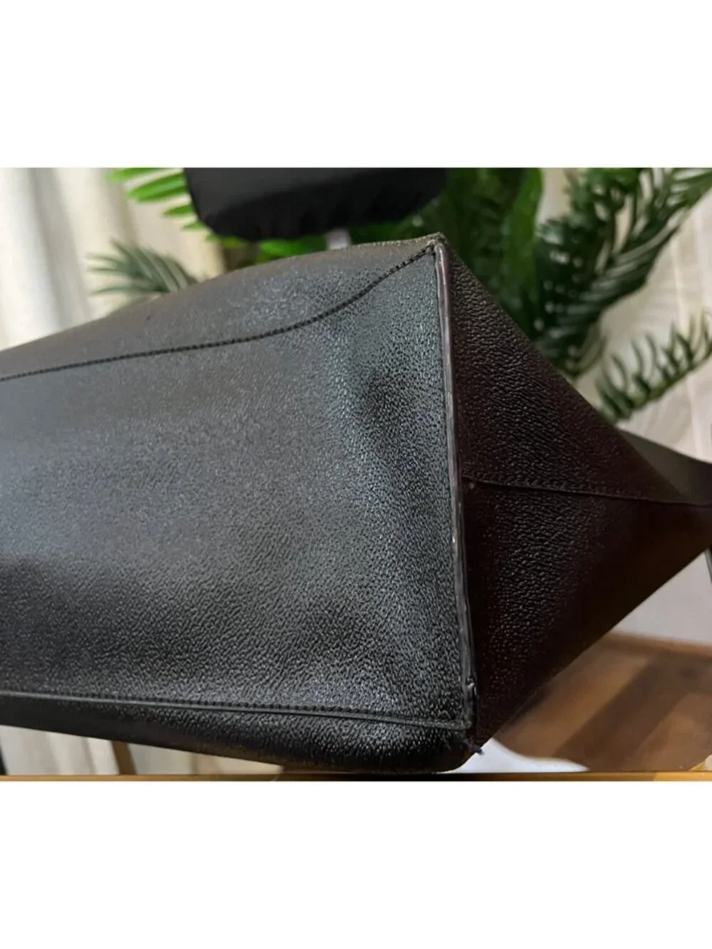 TORY BURCH BLACK STEFANO LEAHTER ROBINSON LARGE TOTE